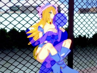 Dark Magician Girl and I have deep sex on the roof of a building. - Yu-Gi-Oh! Duel Monsters Hentai