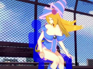 Dark Magician Girl and I have deep sex on the roof of a building. - Yu-Gi-Oh! Duel Monsters Hentai