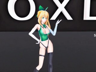 HENTAI MIRAI AKARI VIRTUAL YOUTUBER MMD UNDRESS MUSIC VIDEO DANCE 3D BLONDE GIRL DARK GREEN EYES