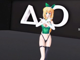 HENTAI MIRAI AKARI VIRTUAL YOUTUBER MMD UNDRESS MUSIC VIDEO DANCE 3D BLONDE GIRL DARK GREEN EYES