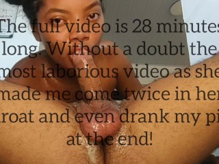 Stepdaughter taking cum down her throat twice in a row and drinking piss (Cut version)