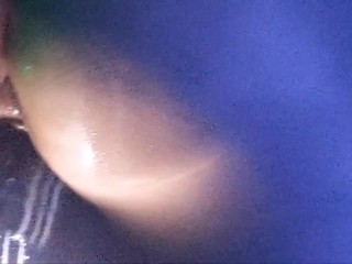 D'Swallowing Big Booty Chick w/Glowing Fingernails Riding Big Black Dildo 