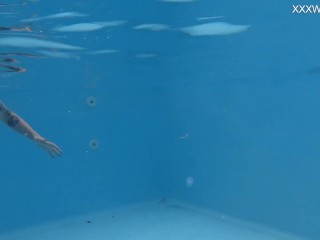 Cute blonde Finnish pornstar Mimi Cica underwater