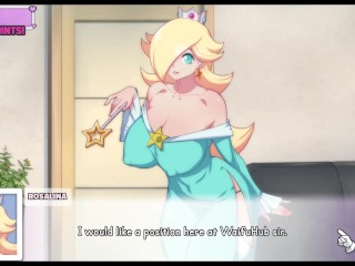 Waifu Hub [PornPlay Parody Hentai game] Rosalina couch casting - Part1 Rosalina wear a slutty bikini