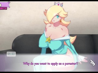 Waifu Hub [PornPlay Parody Hentai game] Rosalina couch casting - Part1 Rosalina wear a slutty bikini