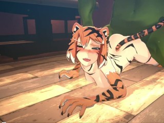Furry Tiger Fucked by Big Dick Orc 3D Hentai