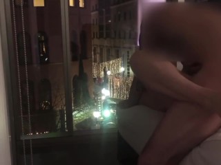 Hotwife used by bull in front of public view in downtown window while in town on business.