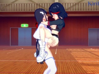 Ryuko Matoi and Satsuki Kiryuin have deep futanari sex in the gym. - KilllaKill Hentai