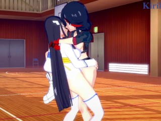 Ryuko Matoi and Satsuki Kiryuin have deep futanari sex in the gym. - KilllaKill Hentai