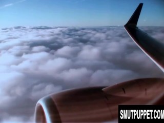 Sexy Flight Attendant Madelyn Marie Bangs The Pilot During a Flight