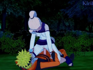 Ino Yamanaka and Naruto Uzumaki have deep sex in a park at night. - Naruto Hentai