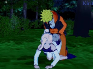 Ino Yamanaka and Naruto Uzumaki have deep sex in a park at night. - Naruto Hentai