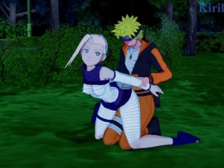 Ino Yamanaka and Naruto Uzumaki have deep sex in a park at night. - Naruto Hentai