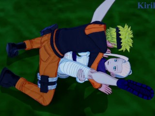 Ino Yamanaka and Naruto Uzumaki have deep sex in a park at night. - Naruto Hentai