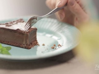 Chocolate Cake plating with Sperm