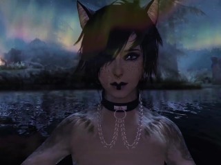 Pussy Lover Alissa Eats Cat Girl's Ass and Cum after Hot Lesbian Sex in Skyrim - EP 6.