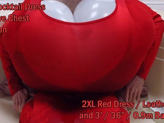 WWM - Massive Chest Red Dress Inflation