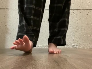 Barefoot Dirty Soles Walking with Toe Scrunching Foot Slapping ASMR