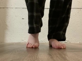 Barefoot Dirty Soles Walking with Toe Scrunching Foot Slapping ASMR