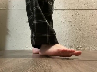 Barefoot Dirty Soles Walking with Toe Scrunching Foot Slapping ASMR