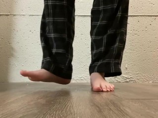 Barefoot Dirty Soles Walking with Toe Scrunching Foot Slapping ASMR