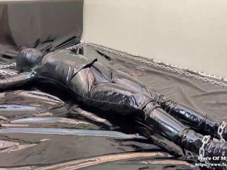 Fetish Full pvc bondage mummification play