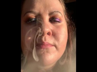 Fan request: Smoking weed with multichrome eyeshadow and sunglasses