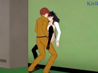 Rin Tohsaka and Shirou Emiya have deep sex in an unpopular school hallway. - Fate/stay night Hentai