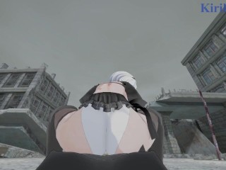 2B and A2 have deep futanari sex in the city. - Nier: Automata POV Hentai