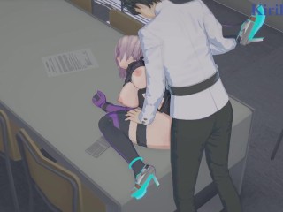 Mash Kyrielight and Ritsuka Fujimaru have deep sex in the office. - Fate/Grand Order Hentai