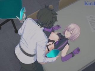 Mash Kyrielight and Ritsuka Fujimaru have deep sex in the office. - Fate/Grand Order Hentai