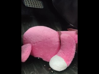 女装 ペダルパンピング ぬいぐるみ エナメルパンプス 運転 フェチ