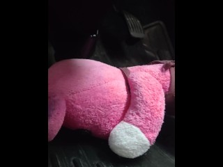 女装 ペダルパンピング ぬいぐるみ エナメルパンプス 運転 フェチ