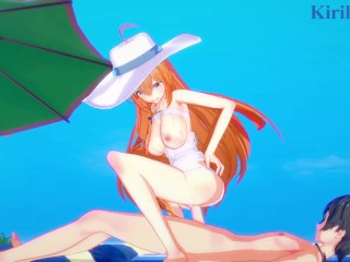 Pecorine and Yuuki have deep sex on the beach. - Princess Connect! Re:Dive Hentai