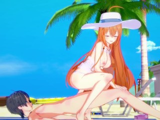 Pecorine and Yuuki have deep sex on the beach. - Princess Connect! Re:Dive Hentai