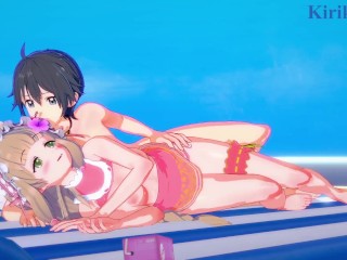 Maho and Yuuki have deep sex on the beach. - Princess Connect! Re:Dive Hentai