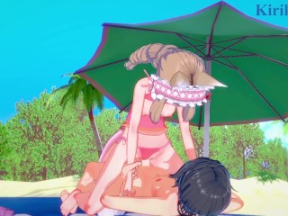 Maho and Yuuki have deep sex on the beach. - Princess Connect! Re:Dive Hentai