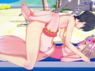 Maho and Yuuki have deep sex on the beach. - Princess Connect! Re:Dive Hentai