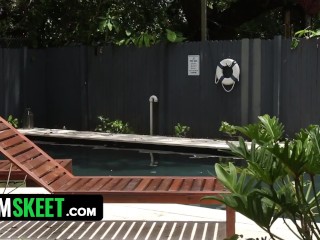 TeamSkeet - Horny Redhead Teen Trespass Into Neighbors Pool Gets Fucked Hard In Return