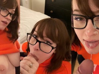 Jinkies! ;) blowjob in my Velma Cosplay