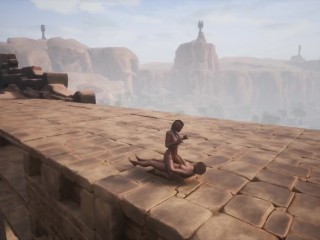 Video Game sex Conan Sexiles Repaired a huge bridge between the worlds and had sex on it