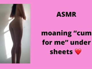 Asmr: moaning “cum for me” under sheets