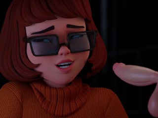 Velma Gives a Blowjob in the Dark