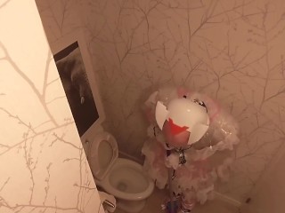Chibi Moon Clear PVC Maid Locked Eva Helmet Kigurumi Cleans the Bathroom (Fixed)