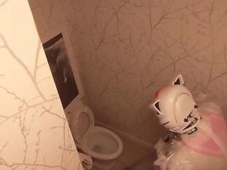 Chibi Moon Clear PVC Maid Locked Eva Helmet Kigurumi Cleans the Bathroom (Fixed)