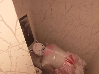 Chibi Moon Clear PVC Maid Locked Eva Helmet Kigurumi Cleans the Bathroom (Fixed)