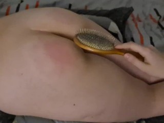 Homemade Amateur Big Ass Spanking With Hand And Brush