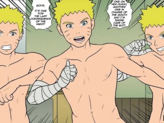 Naruto Hinata's Dairy pt. 2 - Naruto and clones Mercilessly fuck wife in all holes - Hard Anal Gang