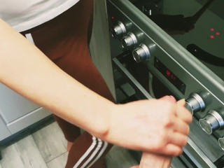 Step Sis Playing With My Cock In The Kitchen.. (Mom Almost Caught Us)