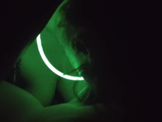 Glow in the dark BlowJob! Glow sticks make everything better